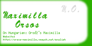 maximilla orsos business card